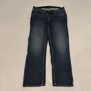 Silver Jeans Co Grayson Easy Fit Straight Leg Dark Wash Denim Mens 34x30 Grunge